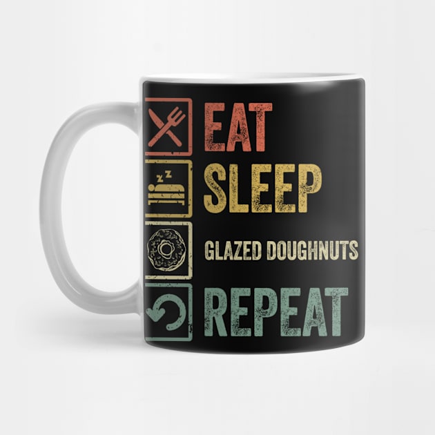 Funny eat sleep glazed doughnuts repeat vintage by Lyume